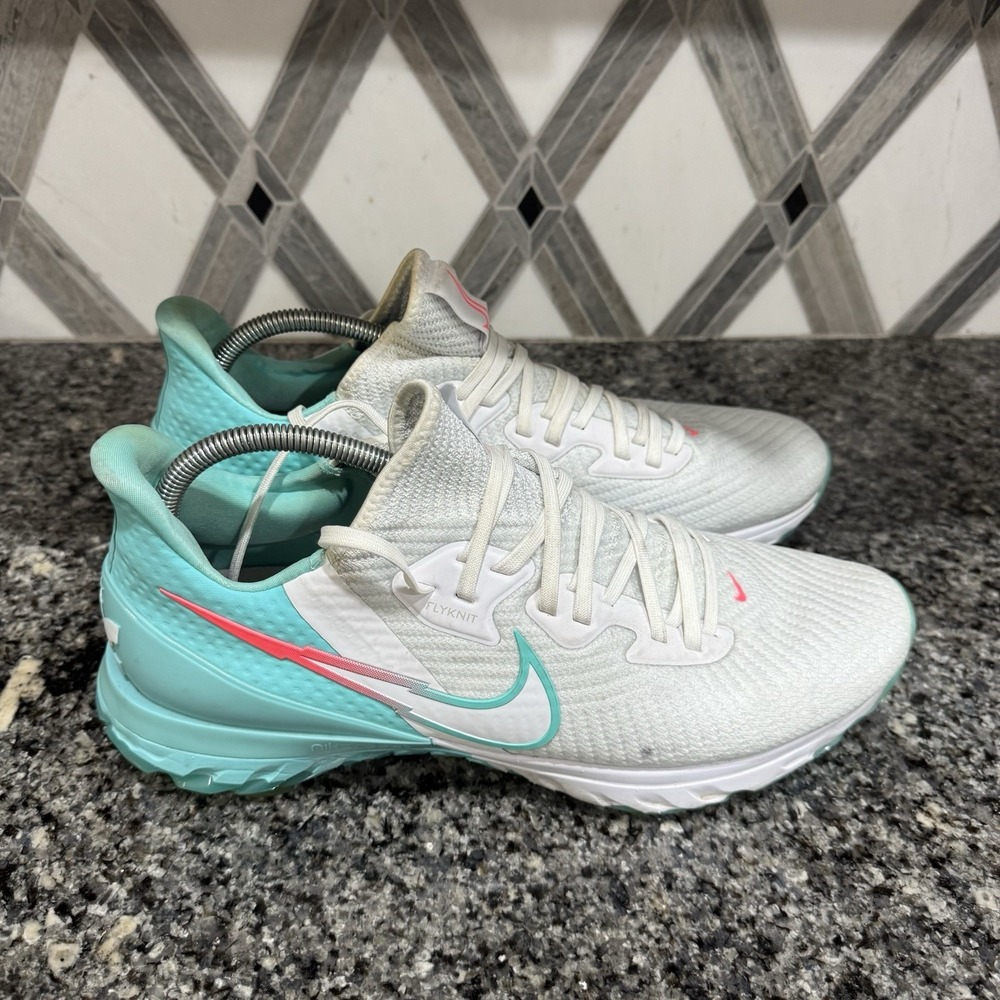 Nike Air Zoom Infinity Golf Shoes Mens 12 Flyknit White Teal CT0540-177